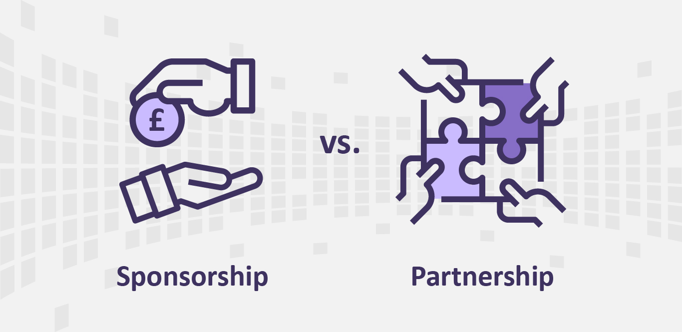 Comparing sponsorship vs. partnership.